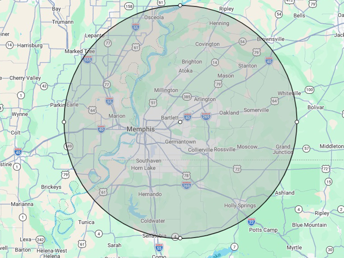 Accu-Check Home Inspection service area &mdash; Memphis and surrounding northern Mississippi communities